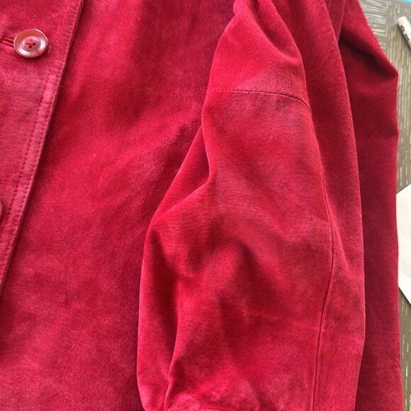 CHEROKEE Vintage Women’s Size XL Red Suede Leather Jacket Coat Button Up GUC - Picture 15 of 16